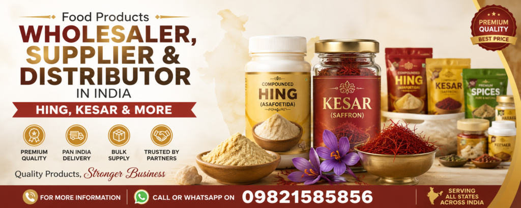 Food Products Wholesaler, Supplier and Distributor in India offering Hing (Asafoetida), Kesar (Saffron) and bulk food products with pan India delivery by Laxmi International Food